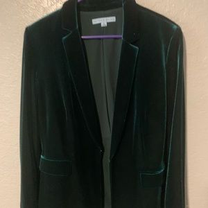 Emerald green velvet blazer